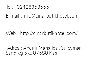 nar Butik Hotel iletiim bilgileri