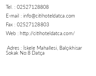 Citi Hotel Data iletiim bilgileri