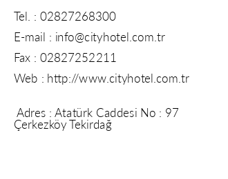 City Hotel iletiim bilgileri