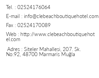 Cle Beach Boutique Hotel iletiim bilgileri