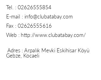 Club Atabay iletiim bilgileri