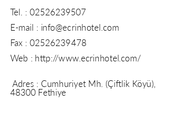 Club Ecrin Hotel iletiim bilgileri