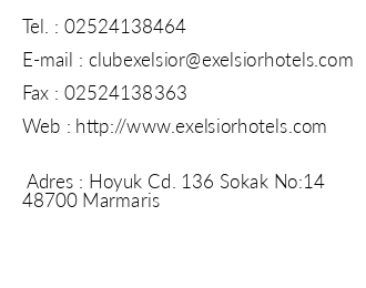 Club Exelsior iletiim bilgileri