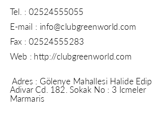 Club Green World iletiim bilgileri