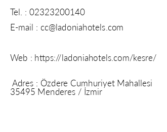 Ladonia Hotels Kesre iletiim bilgileri
