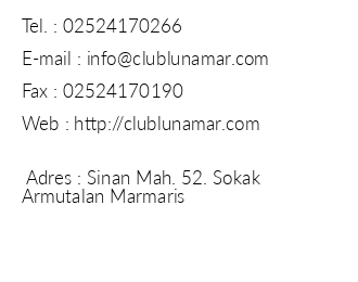 Club Lunamar iletiim bilgileri