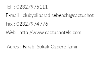 Club Yal Paradise Beach iletiim bilgileri