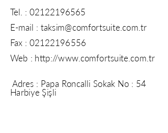 Comfort Suite Taksim iletiim bilgileri