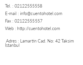 Cuento Hotel iletiim bilgileri