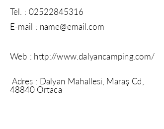 Dalyan Camping iletiim bilgileri