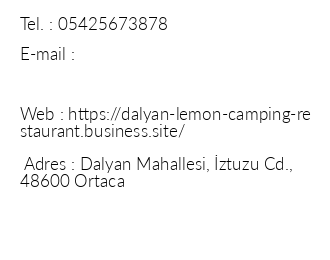 Dalyan Lemon Camping Restaurant Bungalows iletiim bilgileri