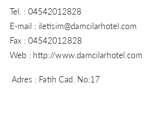 Damclar Hotel iletiim bilgileri