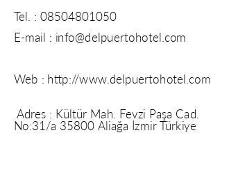 Del Puerto Hotel Aliaa iletiim bilgileri