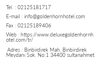 Deluxe Golden Horn Hotel iletiim bilgileri