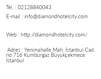 Diamond Hotel City iletiim bilgileri