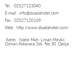 Doada Hotel iletiim bilgileri