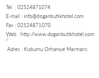 Doan Butik Hotel iletiim bilgileri