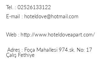 Dove Apart Hotel iletiim bilgileri