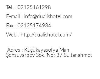 Dualis Hotel iletiim bilgileri