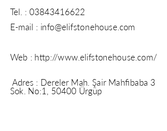 Elif Stone House iletiim bilgileri