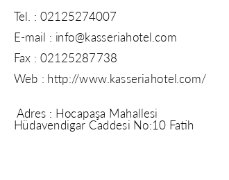 Elite Kasseria Hotel iletiim bilgileri