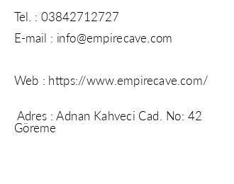 Empire Cave Hotel iletiim bilgileri