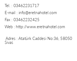 Eretna Hotel iletiim bilgileri