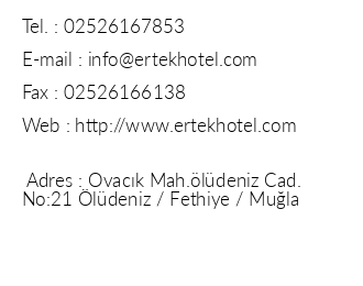 Ertek Hotel iletiim bilgileri