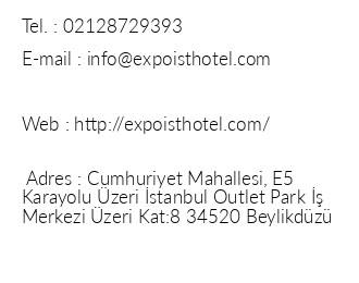 Expoist Hotel iletiim bilgileri