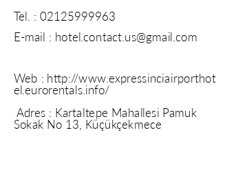 Express nci Airport Hotel iletiim bilgileri