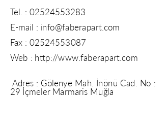 Faber Apart Hotel iletiim bilgileri