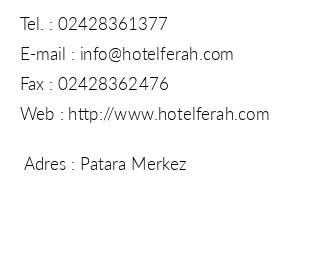 Ferah Hotel iletiim bilgileri