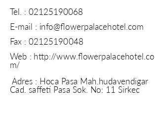 Flower Palace Hotel iletiim bilgileri