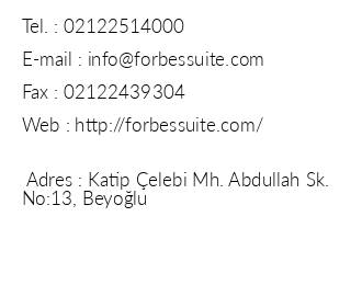 Forbes Suites iletiim bilgileri