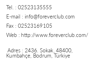 Forever Club Bodrum iletiim bilgileri