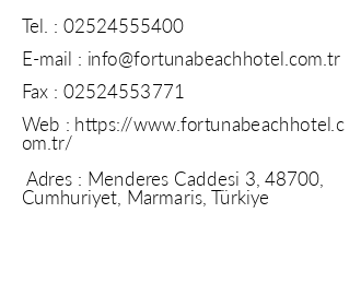Fortuna Beach Hotel iletiim bilgileri