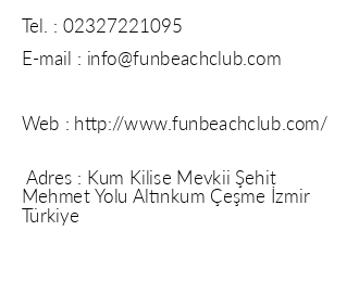 Fun Beach Club iletiim bilgileri