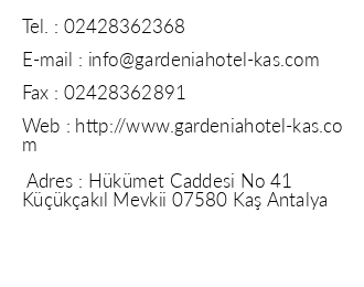 Gardenia Boutique Hotel iletiim bilgileri