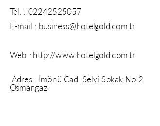 Hotel Gold Business iletiim bilgileri