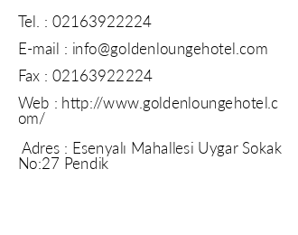 Golden Lounge Hotel iletiim bilgileri