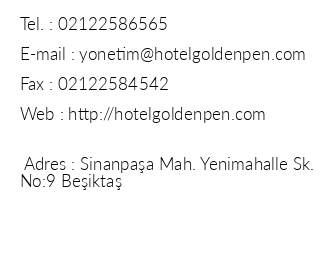 Golden Pen Hotel iletiim bilgileri