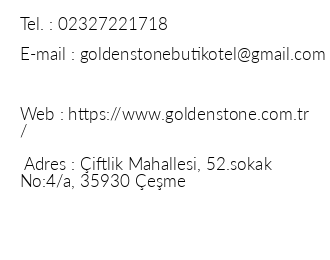 Golden Stone Butik Otel iletiim bilgileri