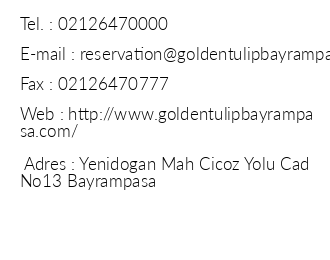 Golden Tulip Istanbul Bayrampaa Hotel iletiim bilgileri
