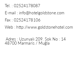 Goldstone Hotel Marmaris iletiim bilgileri