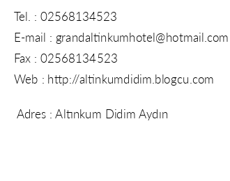 Grand Altnkum Hotel iletiim bilgileri