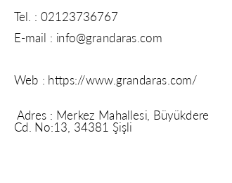 Grand Aras Hotel & Suites stanbul ili iletiim bilgileri