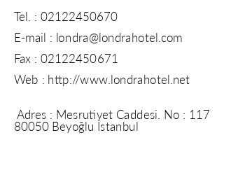 Grand Hotel De Londres iletiim bilgileri