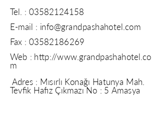 Grand Pasha Hotel iletiim bilgileri