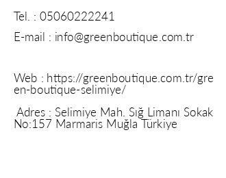 Green Boutique Hotel Selimiye iletiim bilgileri