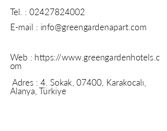 Green Garden Resort Hotel iletiim bilgileri